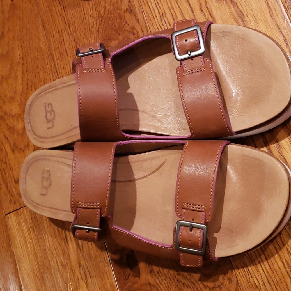 Ugg Leather Double Strap Sandals